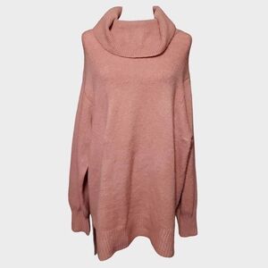 AVA & VIV Rose Gold Long Sleeve Cowl Neck with Gold Shimmer Threads